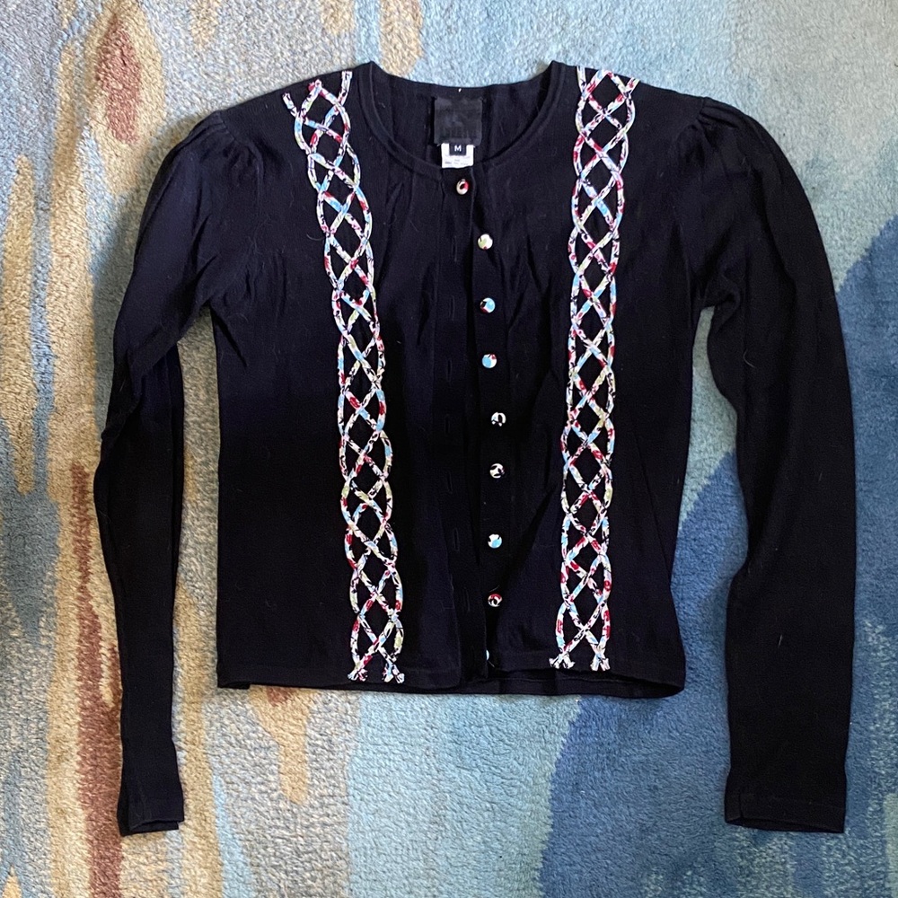 James Coviello for Anna Sui Black Knit Top